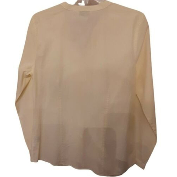 Orvis Women's Yellow and White Striped Button Down with Ruffle Front - Size 10 - Picture 3 of 8